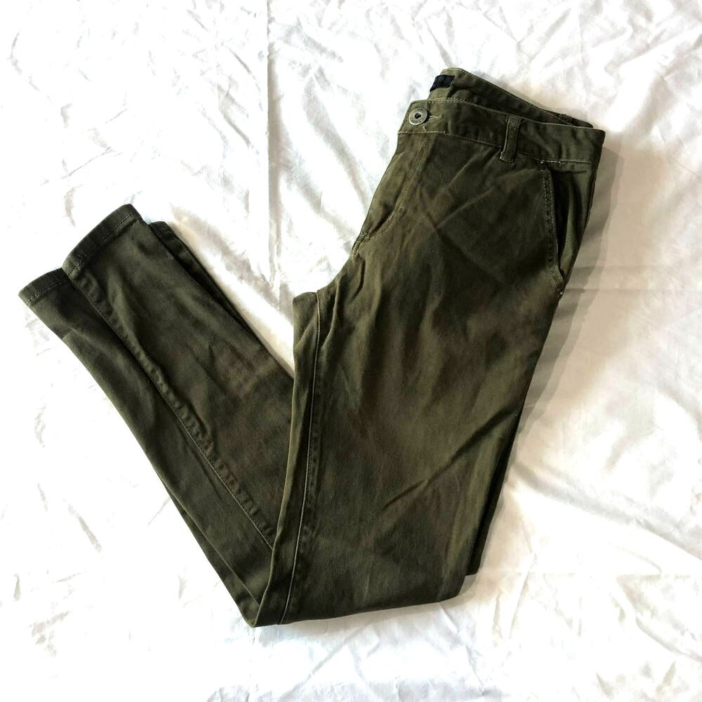 Liquor N Poker green pants straight leg skater khakis women's size 30 R